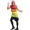 My Other Me - Costume da verme adulto unisex, taglia M-L. Include abito multicolore con cappuccio, occhi sporgenti, antenne e patatine che sporgono dal corpo. Tira fuori il tuo bruco a sfilare!