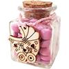 BARATTI Set 20 Bomboniere Fai da Te per Nascita Bambina KBA2232R Rosa con Carrozzina in Legno (Barattolo Vetro L15154)