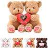 MeterBear Orso Di Peluche Personalizzato Con Cuore Che Si Abbracciano Testo E Foto 2 Pezzi, Hugging Teddy Bear Regalo Personalizzato Per San Valentino Per Lui Lei Perfetto Per Ricorrenza, 25cm