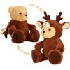 BRUBIES Orsacchiotto Alce - Orsacchiotto di 25 cm in Costume da Alce con Cappuccio - Peluche per Avventure Accoglienti - Regalo di Peluche per Bambini