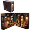 TOPBSFARNY Supporto per libri in legno 3D, puzzle fai da te per casa delle bambole, fermalibri in legno, kit di costruzione con luce a LED, per ragazzi e adulti, per costruire creatività, regalo per