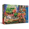 Trefl Premium Plus Quality - Puzzle Tea Time: Gattini Giocherelloni - 1000 Pezzi, Serie di Immagini Nostalgiche Dipinte, Tessere Perfettamente Abbinabili, per Adulti e Bambini a partire dai 12 Anni