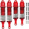 APMXQWIL RC Ammortizzatori Compatibile Con Traxxas Per Slash Per VXL Per Rustler Per Stampede Per Hoss 4X4 2WD 1/10 RC Auto Ricambi Lega Di Alluminio Ammortizzatore(Red)