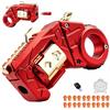 GLHYUOP Pistola giocattolo EDC in metallo, con punta delle dita, doppia trasformazione, dispositivo portatile per adulti, anti stress, giocattolo con 20 bullet morbide, può iniziare, 4,33 in (red)