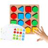 BommFu Rompicapo in Legno a Forme | Attività di Abbinamento e Ordinamento - 16 Pezzi in Legno Educativi a Forme Geometriche | per Bambini Bambine 3+ Viaggio Scuola Aula Regalo Natale
