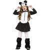 FIESTAS GUIRCA | Costume Orsa Panda Bambini (3-4 Anni) - Vestito, Cappuccio e Scaldamuscoli - Costumi da Animali e Orsi per Halloween e Feste in Maschera - Ideale per Bambine - Bianco e Nero