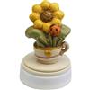 DLM Bomboniere DLM-A264 Bomboniere 6 Carillon e 6 scatole regalo per battesimo bimbo bimba comunione cresima compleanno Fiori in Porcellana girasole tulipano e quadrifoglio con coccinella portafortuna