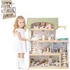 HOMASIS Casa delle Bambole in Legno per Bambini, Bella Casa da Sogno Principessa per Bambole, Casseta da Gioco per Bambini 3+ Anni (Modello 2, 63 x 25 x 78 cm)