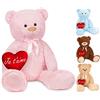 Brubaker Orsacchiotto XXL 100 cm Rosa con Un Je T'Aime Cuore - Orso Orsetto Morbido Gigante