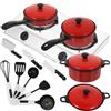 Levemolo Cucina Giocattolo Per Bambini Set Utensili E Pentole Da Gioco Educativo in Plastica Ecologica 6 Pezzi Per Sviluppo Creatività E Coordinazione Mano-Occhio Gioco Di Ruolo Domestico