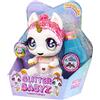 Glitter Babyz MGA Unicorn Baby Bambolina - LUNITA SKY - Cambia colore, capelli rosa glitterati, maglietta «Believe in Yourself», pannolino, bottiglia e ciuccio - Età: 3+ anni
