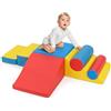 COSTWAY Set di Blocchi da Arrampicata in Schiuma per Bambini, Set di 7 Pezzi per Gioco Morbido con Chiusure a Strappo per Gattonare, Gioco Attivo, Sviluppo Motorio e Sensorialei