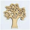EURO ITALIA 12 PEZZI Decorazioni ALBERO DELLA VITA IN LEGNO con Cuoricini, per Bomboniere e Decorazioni in legno, 5 x 4,5 cm