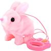 Generic Animale elettronico rimbalzante - Coniglietto interattivo con suoni e movimenti, peluche per bambini | Coniglio con guinzaglio, regalo di compleanno per bambine e bambini