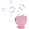 Wiyuer Macchina elettrica per bolle di sapone, portatile, automatica, per bambini, 500 ml, con doppio ugello per matrimoni, feste, senza liquidi (rosa)