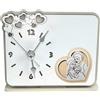 DLM Bomboniere DLM-A972 Bomboniera utile Orologio in legno cm 11x12x4 linea Cuori completo di scatola icona Sacra Famiglia per Matrimonio nozze Comunione Cresima Battesimo Compleanno