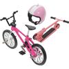 JOINPAYA 1set Mini Modellini Di Bicicletta e Monopattino Con Casco Decorazione Miniatura Per Ufficio e Casa Design Realistico e Leggero Per Stanze Dei e Collezionisti
