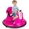 GYMAX Autoscontro Elettrico da 6 V per Bambini, Veicolo Elettrico con Telecomando, Rotazione di 360 Gradi, Luci a LED, 2 Modalità di Guida, Autoscontro per Bambini, 3-6 km/h (Rosa)