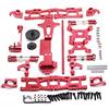 BRIUERG per 1:14 144001 RC Auto Full Upgrade Ricambi Metallo C Sterzo Coppa Altalena Braccio Albero di Trasmissione, Rosso