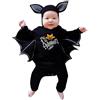 Generico Costume Halloween Neonato Pipistrello Neonati Pagliaccetto con Cappello Pipistrello Tutina Neonato Halloween Costumi Halloweens Vestito da Carnevale Bambini Ragazze Ragazzi