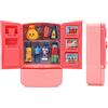 Jelquix Mini Frigorifero Giocattolo Sicuro Materiale ABS Doppia Porta Set da Cucina Casa da Gioco per Bambini per Fare Finta di Giocare a Giocattoli da Cucina Regalo per Bambini (PINK)