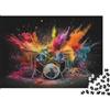 RQZKJXNHPF Puzzle 1000 pezzi Esplosione Tamburi Colorata 1 - Arte batteria, gioco educativo +12 anni, idea regalo, 38x26cm