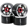 hobbysoul Ruote Beadlock regolabili con 4 offset negativi da 2,2 mm, cerchi larghi 40 mm, 6 raggi, colore argento e nero, per RC 1/10 Crawler Gen8 Everest gen 7 Pro/SCX10 Capra Wraith/TRX4