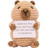 Generic Peluche Capibara All'uncinetto - Allegro Giocattolo Di Supporto Emotivo, Capibara Animali Ispiratori Lavorati A Maglia | Sperando Comfort, Capibara Divertente E Positivo All'uncinetto Con Un Biglietto