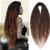 PORSMEER Extension dreadlocks da 24 a 10 spiagge, capelli sintetici, 0,6 cm, dreadlock crochet, straight double ended dreads goddess locs, crochet hair for women (T1B/30#)