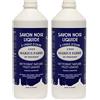 Marius Fabre - NERO SAPONE LIQUIDO DI MARSIGLIA all'olio d'oliva - Natural Multi-Purpose Cleaner - Set di 2 bottiglie da 1 litro