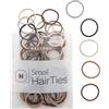 Heliums Elastici per capelli piccoli, misti, nessun danno, mini elastici riutilizzabili da 2 mm, per capelli sottili e bambini, elastici neutri per coda di cavallo, 48 pezzi (mix neutro)