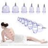 TEUOPIOE Set di coppettazione Set di coppettazione cinese professionale per coppettazione portatile con pompa a mano, kit di coppettazione da 12 pezzi con ventose multi-dimensioni con punto bio magnetico