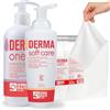 Derma Health - Igiene 3in1 Detergente Corpo Derma One, Schiuma Senza Risciacquo Derma Soft Care, Panni Monouso per Pelli Sensibili