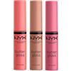 NYX PROFESSIONAL MAKEUP Butter Lip Gloss, 3 Colors, Angel Food Cake, Creme Brulee, Madeleine, 0.27 Fl Oz, Pack of 3