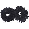 AUEAR, Confezione da 2 elastici per capelli, tinta unita, grandi fasce per capelli (nero)
