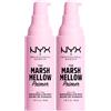 NYX Professional Makeup The Marshmellow Primer Base Trucco 10in1 Levigante Idratante per Incarnato Liscio Uniforme Formula Vegana con Chlorella Vulgaris e Radice di Marshmallow - 2 Flaconi da 30ml