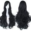 Fouriding 31.5 / 80cm Parrucche Cospaly Donna Lungo Ricci Capelli Ricci Lunghi Anime di Bangs Completa Sexy Parrucche (Nero)