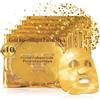 p-beauty Crystal Collagen Gold Gel Maschera viso 24 K - Lusso Anti Aging Gel Mask, maschera in panno - Idratante e ringiovanente - riduce le linee sottili, occhiaie e occhi gonfi (pezzi:10)