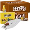 Eurocali M&M's Chocolate Confetti con Morbido Cioccolato al Latte Box da 24 Bustine di Praline Croccanti da 45g Ognuna + Mazzo di Carte da Gioco