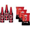 Bombeer del MILA.N 3 Bottiglie da 33cl + 3 Patatine da 25gr - Birra Originale By Christian Vieri - Puro Malto Bottiglie di Vetro - Made in Italy