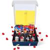 APERI SNACK Aperisnack® - AP18.001.45 Aperibox 20 pezzi Kit Scatola San Valentino per Lui e per Lei 20 Pezzi con 4 Birre da 33cl - Scatola Regalo con Snack Salati, Patatine e Birra per Aperitivo Fai da Te