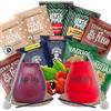 YAGUAR Set di campioni di yerba mate con accessori | Yerba mate Yaguar, Verde Mate, Soul Mate, Guarani, El Fuego | 2x zucca, 2x yerba mate bombilla | 10x50g | Caffeina naturale | 500g | 0,5kg