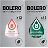 Generico SET 24 BOLERO bustine da 3 grammi 12 Ice Tea Peach Pesca + 12 Watermelon Anguria Preparato istantaneo per Bevande con Stevia e Vitamina C e Senza Zucchero