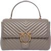 Pinko borsetta borsa a tracolla Love Lady Puff Big CL Sheep Nappa Chevron Grigio Asfalto - Antique Gold grigio talpa