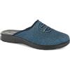 Inblu | Pantofole Uomo Invernali In Tessuto Con Sottopiede in Vera Pelle Imbottito, Pantofole Uomo Dal Look Vintage, Colore Blu, 41