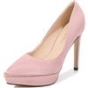 WOkismD Scarpe da donna a punta con plateau tacchi sexy a spillo tacco alto décolleté slip-on party ufficio scarpe raso sposa comfort pompa, rosso, 46