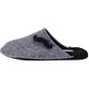 Le Clare Spot Baffo - Pantofola Invernale Donna in Panno di Lana - Bicolore Grigio e Antracite con Baffo - Taglia 38