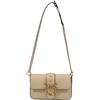 Pinko Love One Slouchy Borsa a Tracolla in Pelle, Beige, 22 x 12 x 6 cm, con Dettaglio Uccelli Dorati