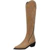 HOOUDO Stivali Texani Donna Antiscivolo Stivaletti Estivi Texani Scarpe con Suola Antiscivolo Scarpe Estive con Zeppa Stivali Donna Estivi