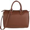 Chicca Borse Handbag Bauletto Borsa a Mano da Donna con Tracolla in Vera Pelle Made in Italy 30x23x18 Cm (Bianco)